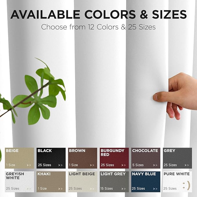 Joydeco Blackout Patio Sliding Door Curtains 84 Inches Long, Grommet Privacy Room Divider Curtains, Extra Wide Thermal Blackout Drapes for Bedroom Living Room (Pure White, 80Wx84L, 1 Panel)