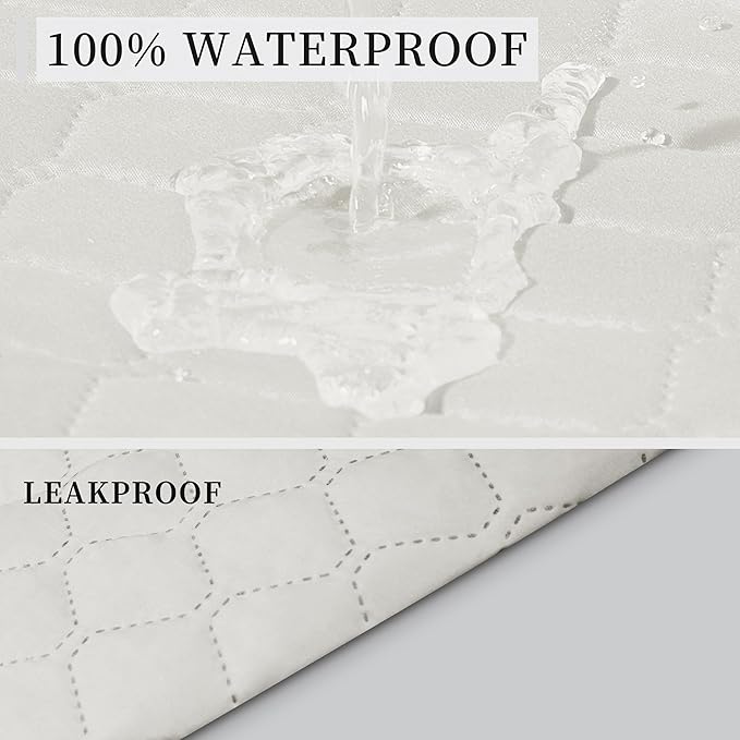 ISSUNTEX Double Protection 100% Waterproof Sofa Covers for Living Room, Reversible Couch Covers for 3 Cushion Couch Sofa, Furniture Protector Sofa Cover for Pets (X Large, Ivory/Ivory)