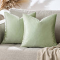 GIGIZAZA Sage Green Pillow Covers 16x16 Throw Pillows Velvet Decorative Sofa Couch Pillow Covers Bedroom Cushion Pillowcase