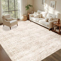 5x7 Area Rugs Living Room Rug: Washable Vintage Boho Rug No Slip Stain Resistant Soft Carpet Indoor Floor Floral Large Carpets for Bedroom Dining Room Farmhouse Nursery Hallway Home Office Beige