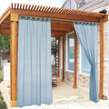 RYB HOME Outdoor Sheer Curtains - Detachable Tab Top Breathable Privacy Drape Waterproof Weatherproof for Patio, Verandas, Camper, Sun Room, 54 inch Wide, 84 inch Length 1 Panel, 1 Rope, Navy Blue