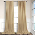 Tan Beige Curtains 96 Inches Long for Living Room 2 Panels Pocket Back Tab Semi Sheer Linen Rustic Neutral Earth Light Brown Room Decor Khaki Taupe Camel Burlap Curtains for Bedroom Cottagecore Fall