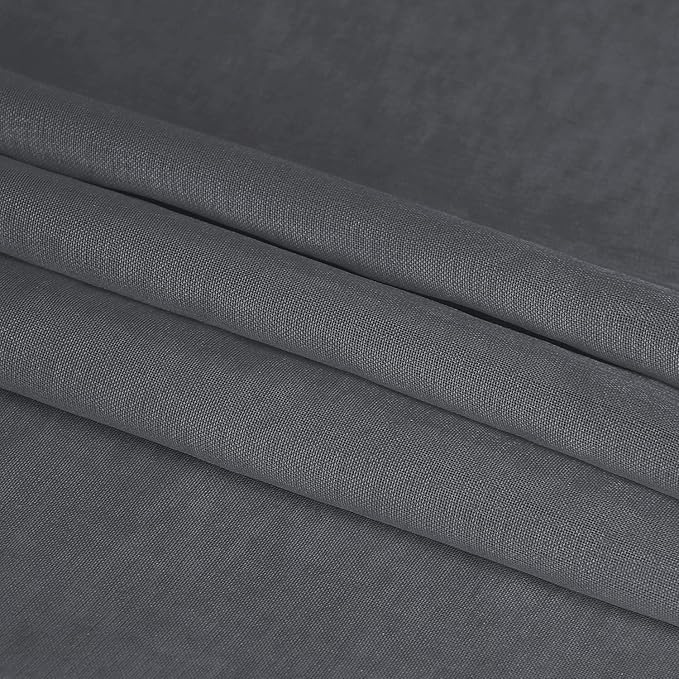 DWCN Dark Grey Sheer Curtains Semi Transparent Voile Rod Pocket Curtains for Bedroom and Living Room, 42 x 63 inches Long, Set of 2 Panels