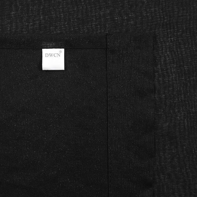 DWCN Sheer Curtains Semi Transparent Voile Rod Pocket Curtains for Bedroom and Living Room, Black, 42 x 36 inches Long, Set of 2 Panels