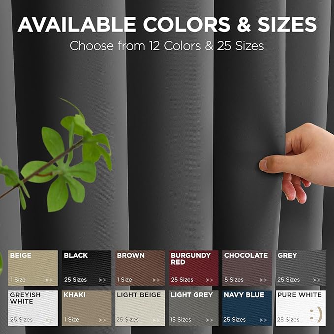 Joydeco Blackout Patio Sliding Door Curtains 96 Inches Long, Grommet Privacy Room Divider Curtains, Extra Wide Thermal Blackout Drapes for Bedroom Living Room (Grey, 70Wx96L, 1 Panel)