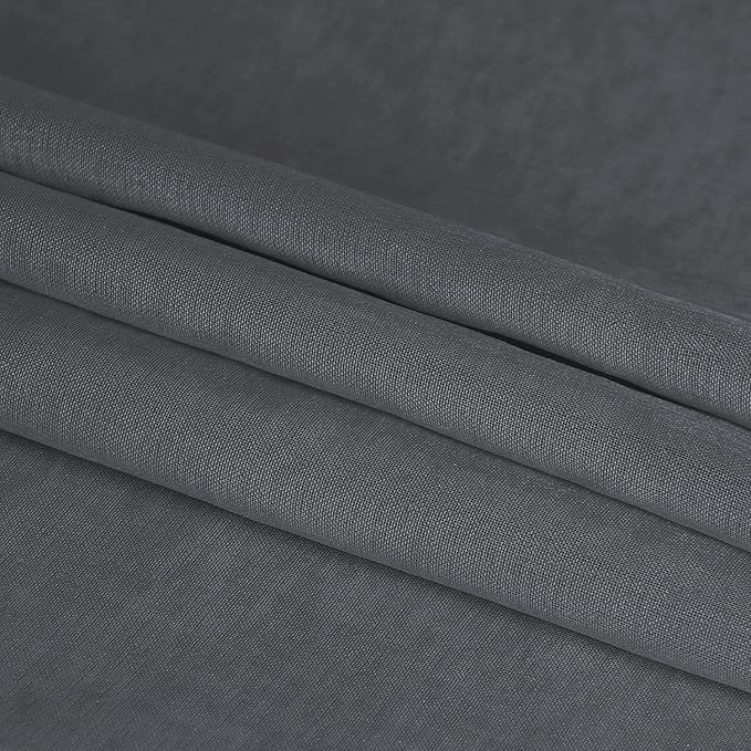 DWCN Dark Gray Sheer Curtains Semi Transparent Voile Rod Pocket Curtains for Bedroom and Living Room, 52 x 84 inches Long, Set of 2 Panels