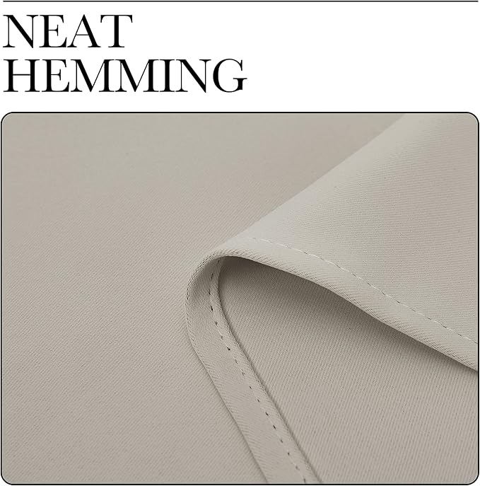 NICETOWN Blackout Curtains for Living Curtains, Room Darkening Window Curtain Panels, Easy-Care Solid Thermal Insulated Draperies/Drapes for Daughter Room (Natural, 2 Panels, 29 by 50)