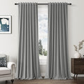 Guken 100% Blackout Linen Curtains 120 Inch Length 2 Panels Set for Living Room Bedroom Back Tab Thermal Insulated Black Out Linen Drapes Room Darkening Window Curtains,Dark Grey