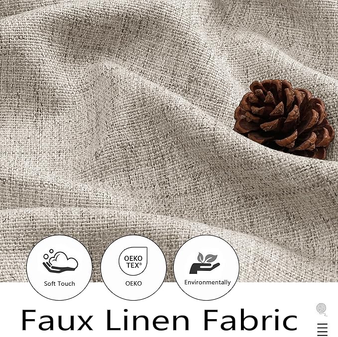 Linen Valances for Windows, Light Filtering Faux Linen Textured Small Short Valance Curtains for Bathroom Basement Farmhouse, Rod Pocket Top Half Curtains for Windows, 60Wx12L Inch
