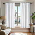 Deconovo Room Darkening Curtains, Thermal Insulated Noise-Reducing Window Panels for Bedroom, Living Room and Home Office, 2 Panels, Pure White, 52W x 45L Inch