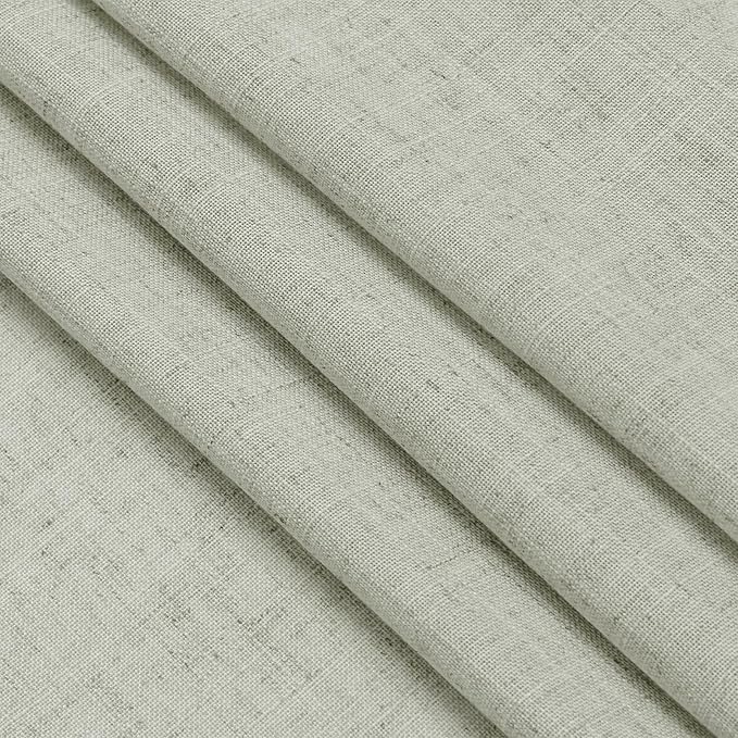 Nanspring Extra Wide Linen Curtains for Living Room 108 Inch Length for Room Divider Sage Green Rustic Farmhouse Drape Rod Pocket Back Tab Light Filtering Bedroom Window Curtain for Sliding Door