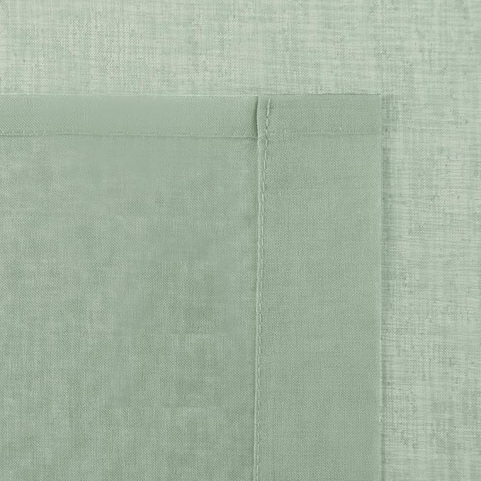 DWCN Bean Green Sheer Curtains Semi Transparent Voile Rod Pocket Curtains for Bedroom and Living Room, 42 x 54 inches Long, Set of 2 Panels