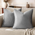 GIGIZAZA 24x24 Velvet Pillow Covers Set of 2,Dark Grey Big Square Throw Pillows Modern Covers for Living Room Decorative Luxury Solid Couch Sofa Pillow Cases