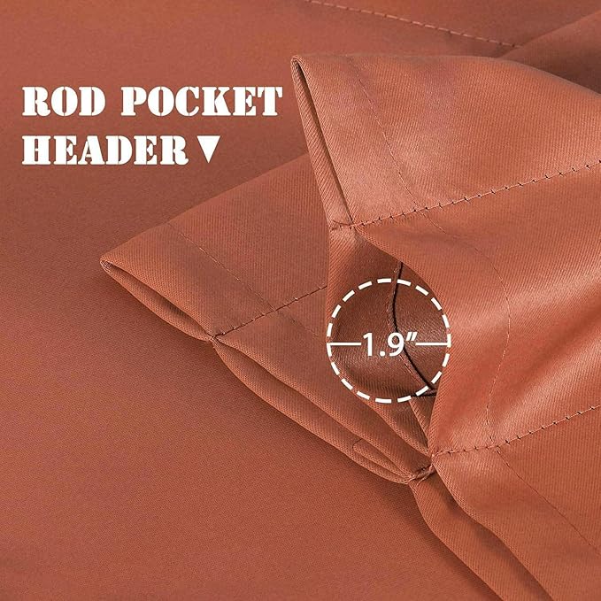 H.VERSAILTEX Blackout Valances for Windows,Kitchen Valance Curtains for Living Room/Bedroom/Bathroom/Basement Privacy Rod Pocket Short Window Valance Curtains, 4 Panels 52" W x 18, Orange
