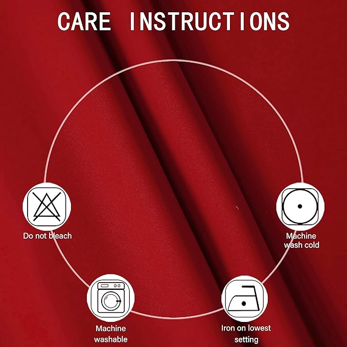 LEMOMO Bright Red Blackout Curtains 52 x 63 Inch Length/Set of 2 Curtain Panels/Thermal Insulated Room Darkening Blackout Curtains for Bedroom