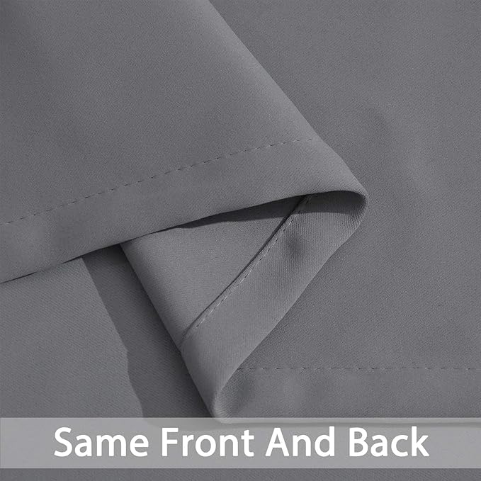 Yakamok Short Blackout Curtains 36 inches, Grommet Thermal Insulated Small Window Treatment Room Darkening Privacy Draperies for Basement Bathroom Bedroom(2 Panels,Grey,42x36 Inch)