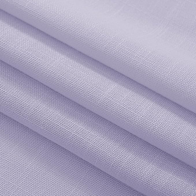 Lavender Semi Sheer Linen Curtains 96 Inches Long 2 Panels Set for Living Room Back Tab Light Filtering Long Drapes Modern Farmhouse Light Violet Purple Bedroom Decor 52ﾗ96