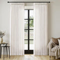 MIULEE Pinch Pleated Thick Linen Curtains 84 Inches Long 2 Panels for Living Room Bedroom, Linen Textured Memory Trained Drapes Pleat Back Tab Light Filtering Natural Window Curtains with Hooks&Rings