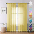 Lecloud Yellow Sheer Curtains 84 Inches Long 2 Panels, Light Filtering Voile Window Curtains for Bedroom Living Room, Dual Rod Pocket Semi Sheer Window Treatments, 40 W x 84 L Inches