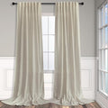 Pitalk Beige Curtains 86 Inches Long for Living Room 2 Panel Set Back Tab Light Filtering Privacy Semi Sheer Flax Linen Pleat Curtains Rustic Farmhouse Boho Decor Cotton Textured Gauze Drapes 52 x 86