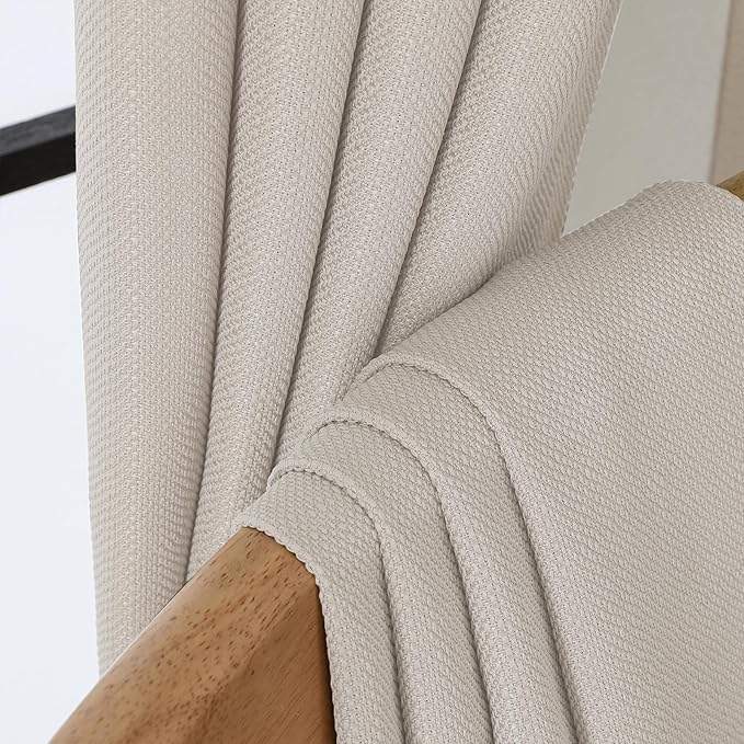 Chyhomenyc Valance for Windows, Faux Linen Slub Textured Semi Sheer Small Window Kitchen Curtain, Rod Pocket Cafe Valance for Bathroom Laundry Basement, 60Wx14L inch, 1 Piece, Moon Beige