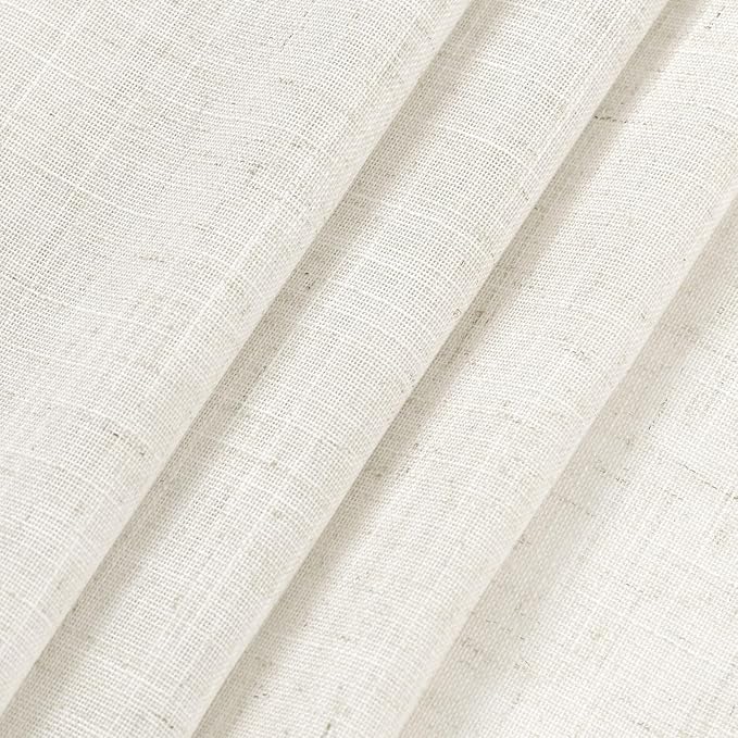 Cream Linen Curtains 84 inches Long for Bedroom Back Tab Light Filtering Privacy Sheer Curtains Modern Farmhouse Decor for Living Room Dinning Room Cotton Textured Gauze Curtain 2 Panel Set 36x84