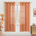 LAMIT Burnt Orange 78 inch Linen Curtains for Living Room 2 Panels, Linen Textured Light Filtering Drapes Semi Sheer Bronze Grommet Panels for Bedroom/Farmhouse Fall Decor, 52 x 78 Inch