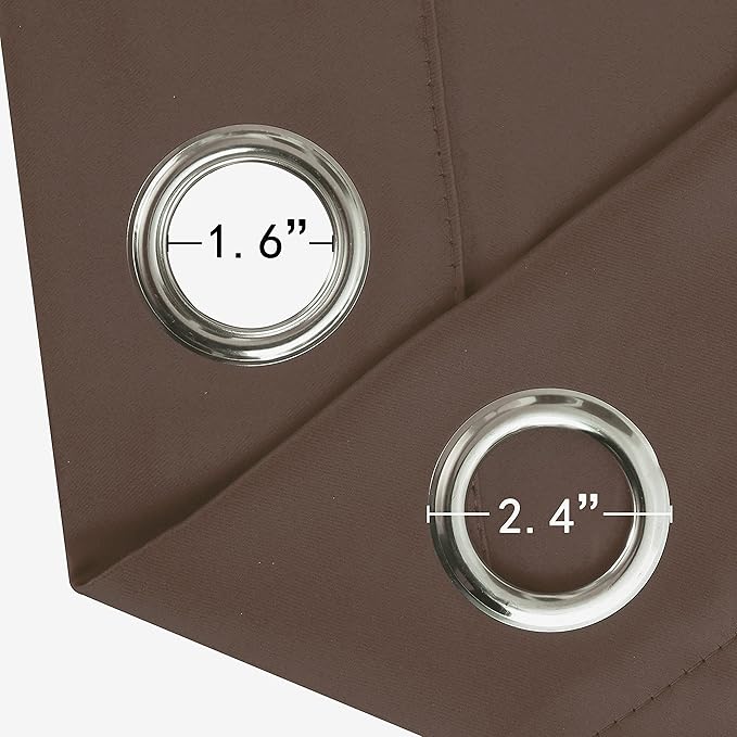 LEMOMO Chocolate Brown Blackout Curtains 38 x 54 Inch Length/Set of 2 Curtain Panels/Thermal Insulated Room Darkening Blackout Curtains for Bedroom