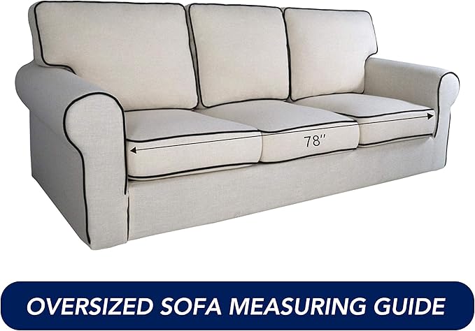 PureFit Super Stretch Sofa Slipcover – Spandex Non Slip Soft Couch Sofa Cover, Washable Furniture Protector with Non Skid Foam and Elastic Bottom for Kids, Pets （Oversized Sofa, Gray ）