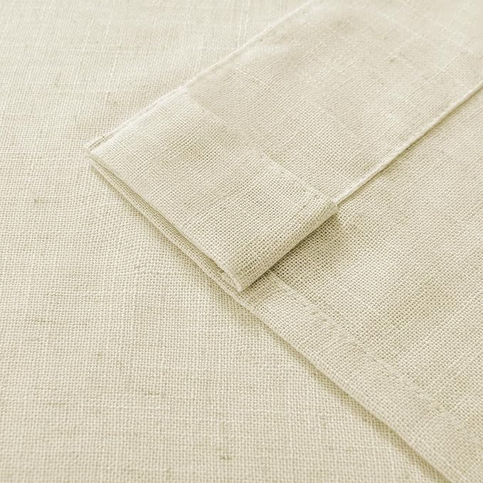 Joydeco Linen Curtains 72 Inch Length 2 Panel Sets,Light Filtering Curtains for Bedroom 52 Inch Wide Living Room Drapes with Back Tabs & Rod Pockets (W52 x L72 Inch, Linen)