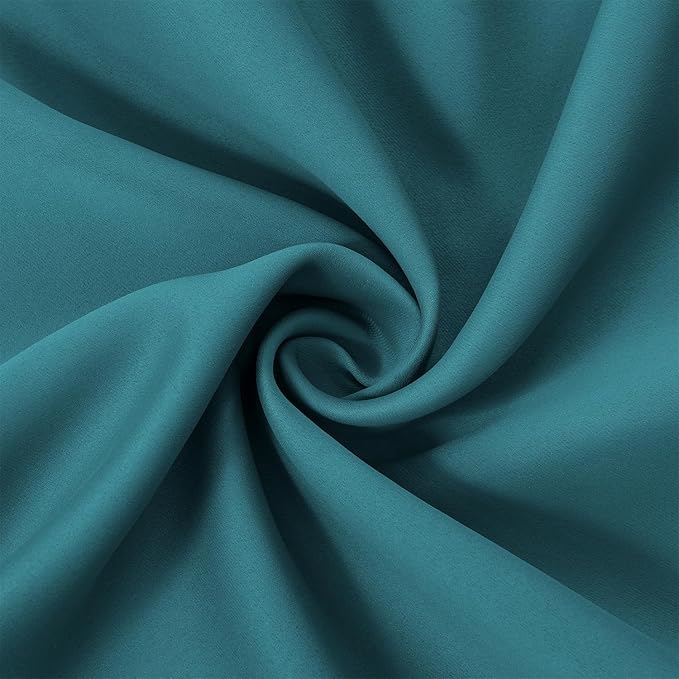 LEMOMO Sea Teal Blackout Curtains 66 x 63 Inch Length/Set of 2 Curtain Panels/Thermal Insulated Room Darkening Blackout Curtains for Bedroom