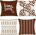 YCOLL Pillow Covers 16x16 Set of 4, Modern Sofa Throw Pillow Cover, Decorative Outdoor Linen Fabric Pillow Case for Couch Bed Car, Coffee