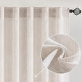MIULEE White Linen Curtains 84 Inch Length for Bedroom Living Room, Soft Thick Linen Textured Window Drapes Semi Sheer Light Filtering Rod Pocket Back Tab Burlap Look Farmhouse Decor, 2 Panels