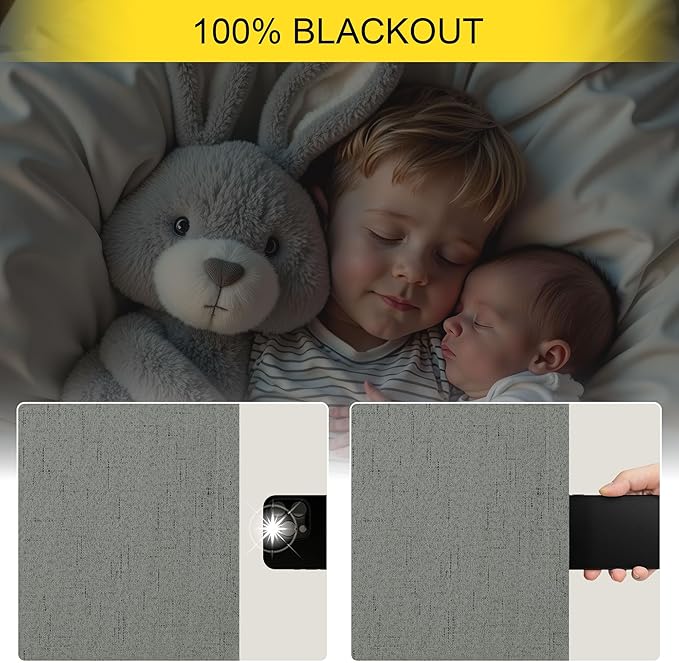 Thick Blackout Curtains for Living Room 2 Panels Set 90 Inches Long Faux Linen Grey Room Darkening Curtains for Bedroom Heavy Deadening Soundproof Drape for Window Doorway 90 Length Charcoal Dark Gray