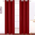 LEMOMO Red Thermal Blackout Curtains/42 x 95 Inch/Set of 2 Panels Room Darkening Curtains for Bedroom