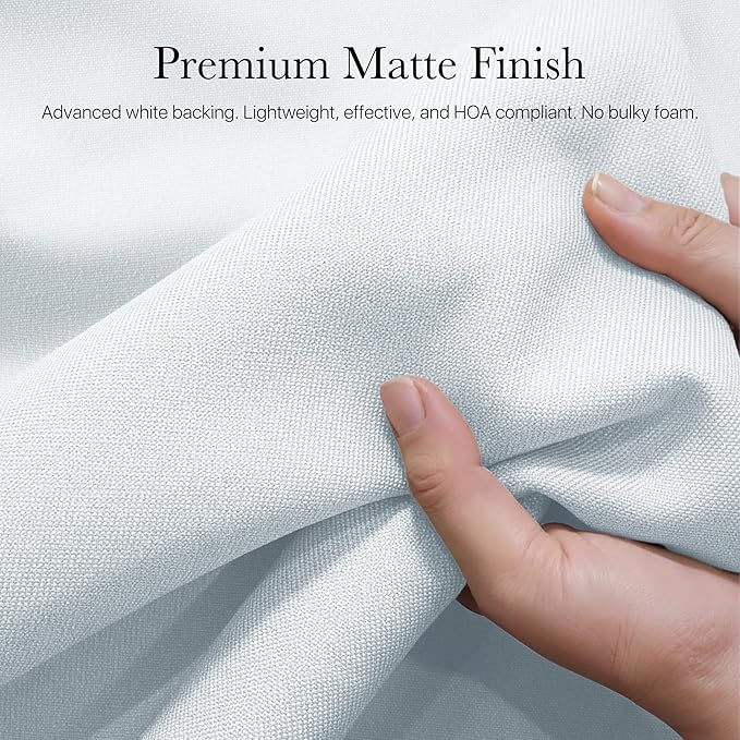 NICETOWN Farmhouse 100% Blackout Linen Curtains for Bedroom, Off White, W52, 2 Pieces, Noise Reducing Textured Linen Look 90 inch Length Curtains for Living Room