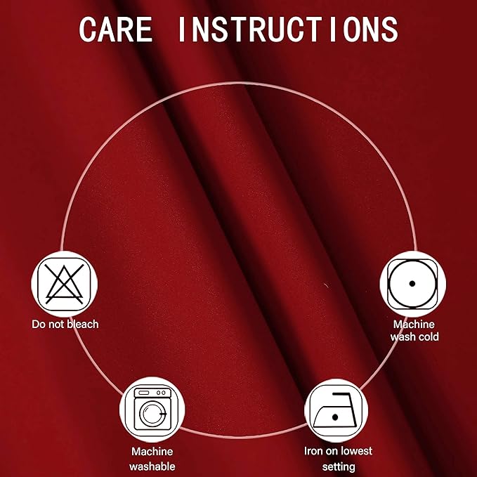 LEMOMO Red Blackout Curtains 34 x 84 Inch Length/Set of 2 Curtain Panels/Thermal Insulated Room Darkening Blackout Curtains for Bedroom