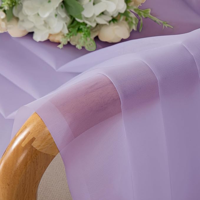 Chyhomenyc Lilac Sheer Curtains 84 Inch Length 2 Panels, Light Filtering Soft Airy Voile Rod Pocket Sheer Window Drapes for Bedroom Living Room, Each 42Wx84L Inches