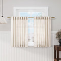 Beige Kitchen Cafe Curtains 45 Inch Length 2 Panel Set Back Tab Pocket Semi Sheer Light Filtering Short Curtain Natural Farmhosue Small Curtains for Basement Window Bathroom Living Room 52x45