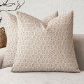 Foindtower Set of 2 Decorative Neutral Floral Print Throw Pillow Covers Vintage Accent Farmhouse Cushion Covers Boho Home Decor for Sofa Couch Chair Bedroom Living Room,22×22 Inch,Ivory Beige