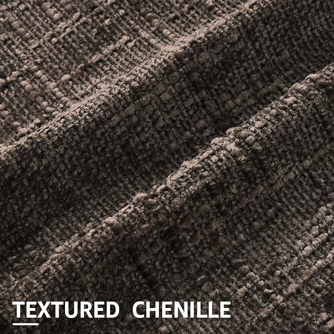 decorUhome Dark Brown Chenille Euro Sham Throw Pillow Covers 24x24 Set of 2 Textured Soft Cozy Slubby Couch Pillow Covers Modern Farmhouse Boho Decorative Pillow Cases for Bed Sofa Living Room