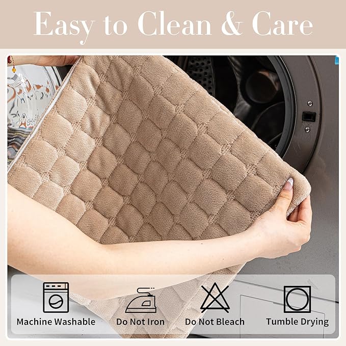 Velvet Couch Cover, Washable Sectional Sofa Cover, Anti Slip Sofa Slipcovers for 3 Cushion Couch Sofa L Shaped Recliner, Furniture Protector Covers for Pets Kids(Khaki, Only 1 PCS)