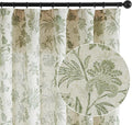 jinchan Linen Floral Curtains for Living Room with Printed Flower 108 Inches Long Light Filtering Extra Long Back Tab Rod Pocket Sage Green Window Curtain Set Farmhouse Drapes, 2 Panels