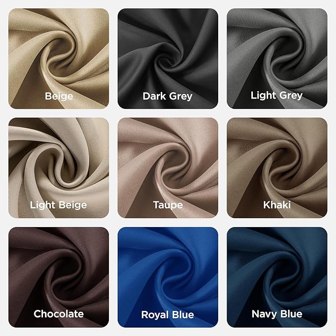 Joydeco Blackout Curtains 72 inches Long 2 Panels Set, Thermal Insulated Long Curtains & Drapes 2 Burg, Room Darkening Grommet Drapes for Bedroom Living Room Windows (W42 x L72 Inch, Beige)