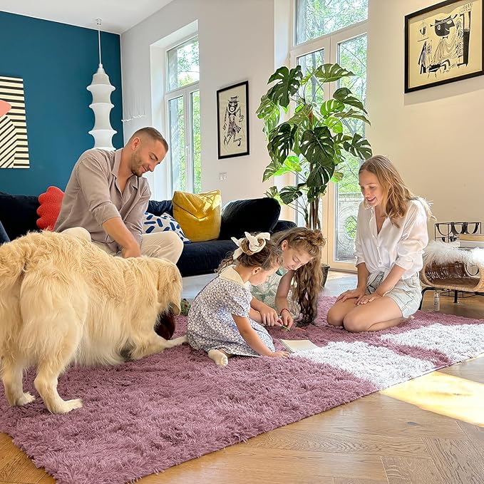 OLANLY 2x3 Machine Washable Small Bedside Rug, Soft Fluffy Shaggy Entryway Throw Rugs for Bedroom, Living Room, Indoor Floor Carpet for Kids Girls and Boys, Nursery Rooms, Home Decor Aesthetic, Blush