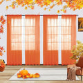 youleyar Solid Sheer Rod Pocket Curtain Voile Draperies 4 Panels White Beige Black Grey Ivory 52 Inch Width 108 Inch Long 1 Pair for Kitchen Bedroom Children Living Room Yard(Burnt Orange,52 Wｘ108 L)