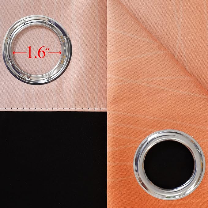 Ombre Orange and Blue Blackout Curtains 45 Inch Length 2 panels, Full Room Darkening Curtains for Bedroom, Thermal Insulated Gradient Drapes, Full Light Blocking Curtains with Grommet, 42x45 Inch
