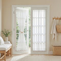 MYSKY HOME White French Door Curtains for Door Window 72 Inch Length 2 Panels Semi Sheer Light Filtering Curtain for Bedroom Window Glass Rod Pocket for Kitchen Dining Room, Pure White, 26" Wide