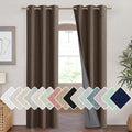 NICETOWN Coffee Vintage Linen 100% Blackout Curtains for Living Room, Thermal Insulated Curtains 90" Long, Noise Reducing Window Treatment Drapes for Hall Room, 42" Wide Per Panel, Set of 2