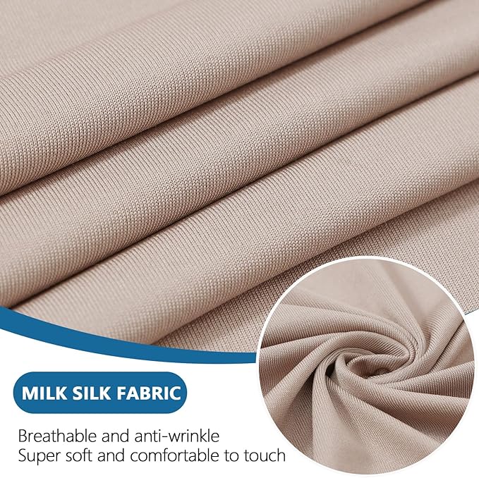 hyha Milk Silk Couch Cushion Covers, Soft Magic Sofa Covers Washable for 3 Cushion Couch, Stretch Sectional Outdoor Cushion Covers for Patio Furniture with Elastic Bottom(3 Packs, Taupe)